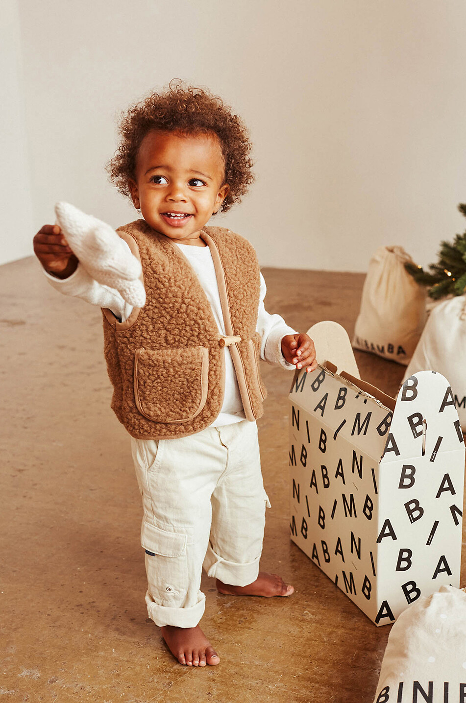 BINIBAMBA Gilet bébé effet peau lainée Bruno Snugglevest Bébé MARRON 2