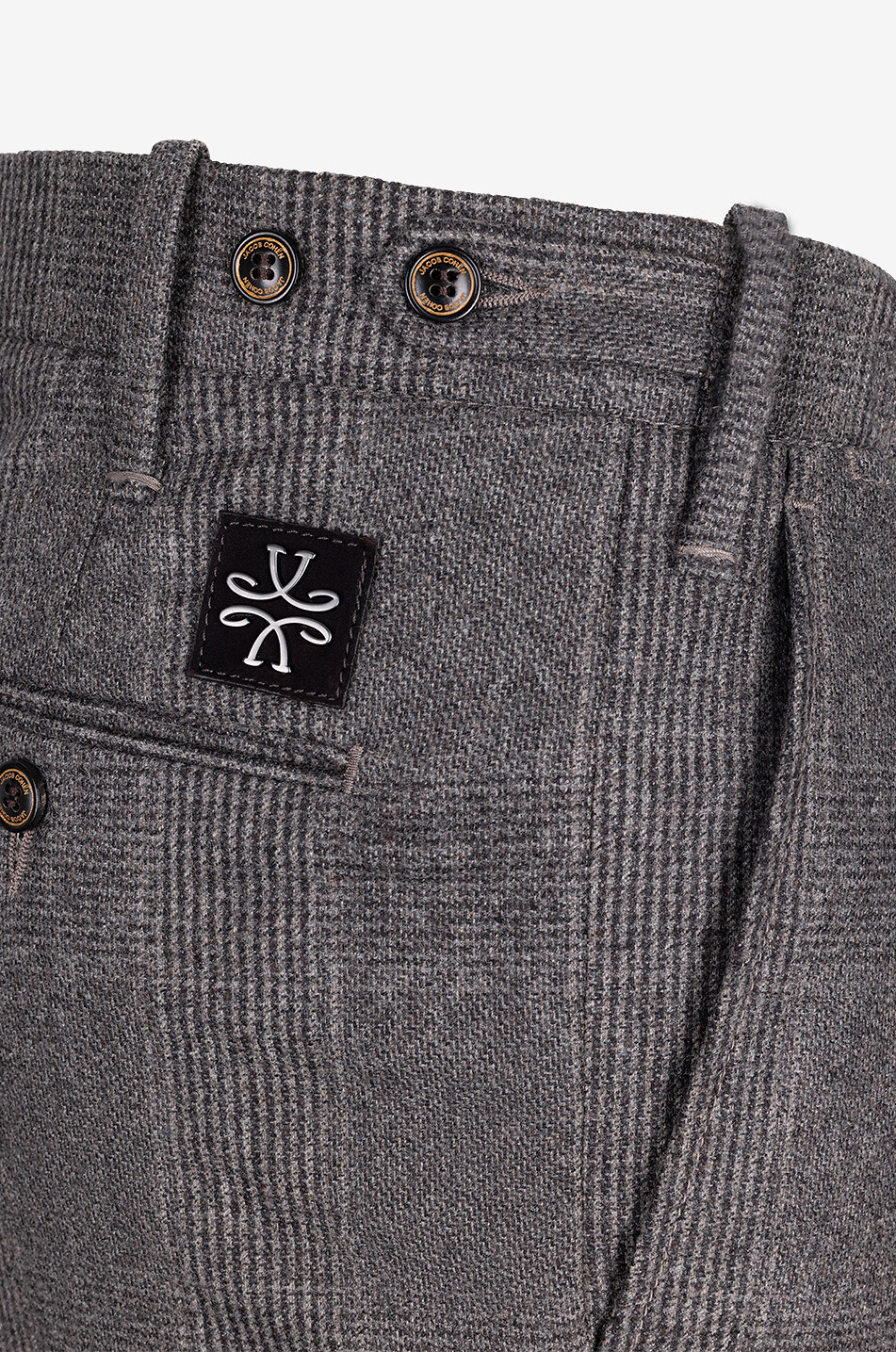 JACOB COHEN Pantalon en laine vierge à carreaux Henry Homme MARRON MOYEN 3