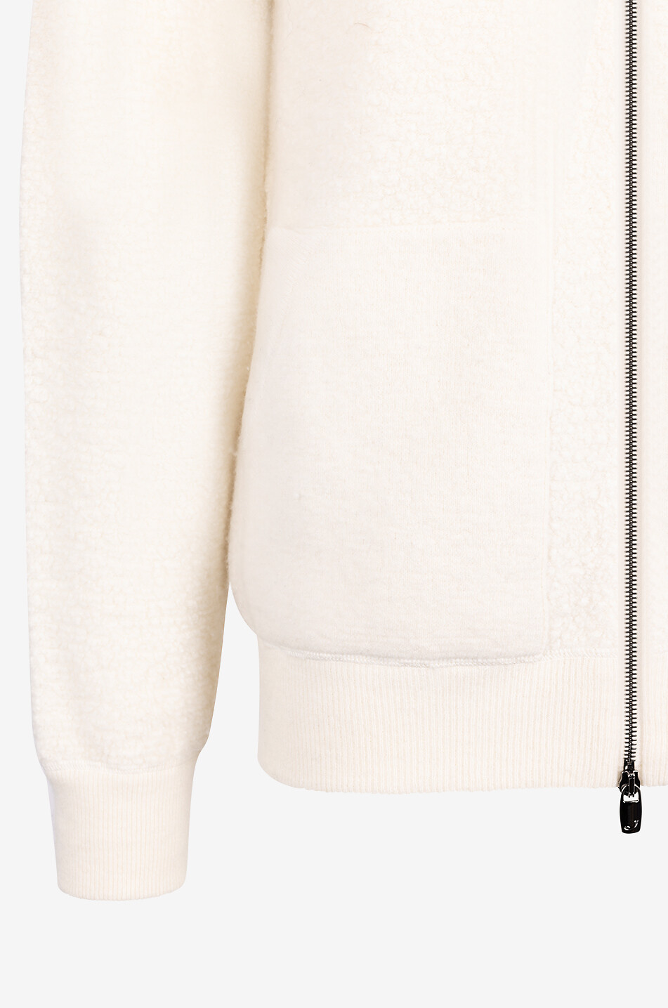 JACOB COHEN Bouclé wool high-neck cardigan Men EGGSHELL 3