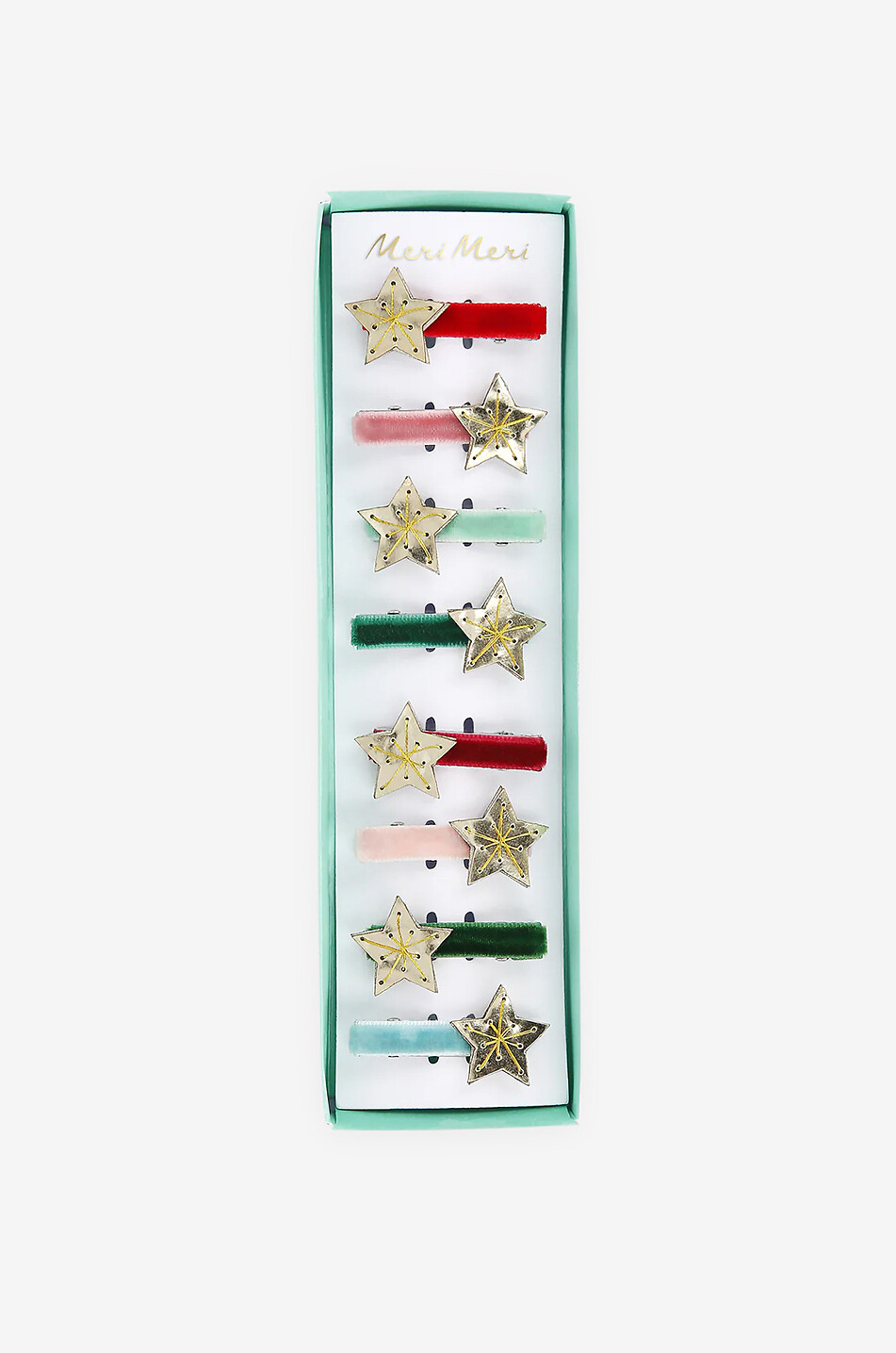 MERI MERI Gold Star 8 girls' velvet-adorned hair clips Baby Colourless 1