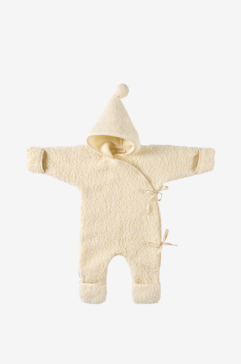 BINIBAMBA Baby-Winteranzug mit Kapuze aus Merinowolle Milk Snugglesuit Baby CREMEFARBEN 1