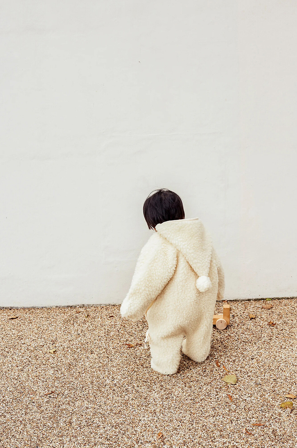 BINIBAMBA Baby-Winteranzug mit Kapuze aus Merinowolle Milk Snugglesuit Baby CREMEFARBEN 3