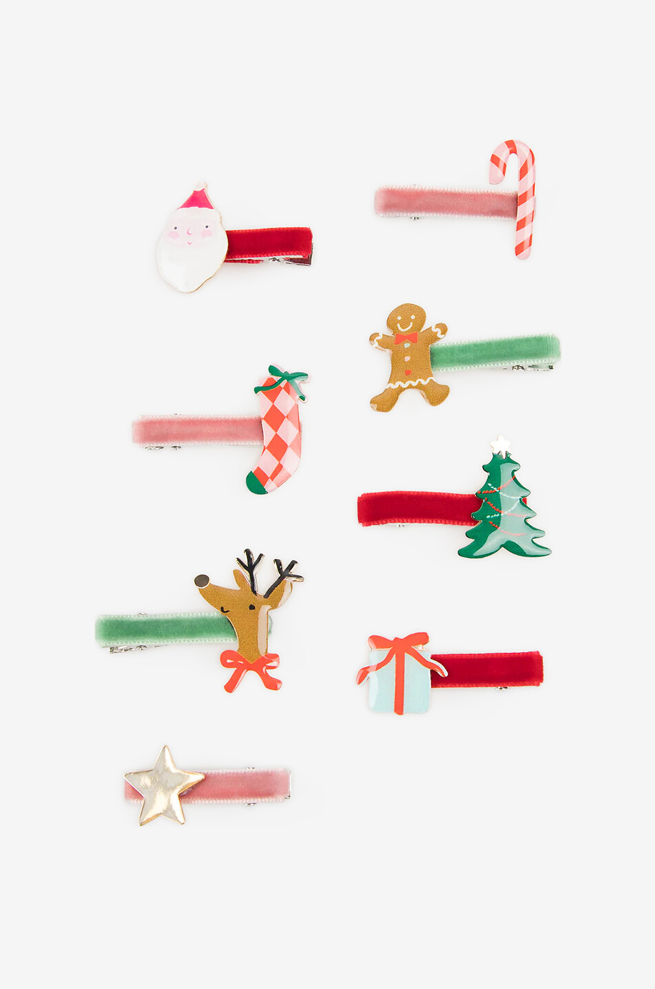 MERI MERI Jolly Christmas 8 girls' velvet-adorned hair clips Girl Colourless 2