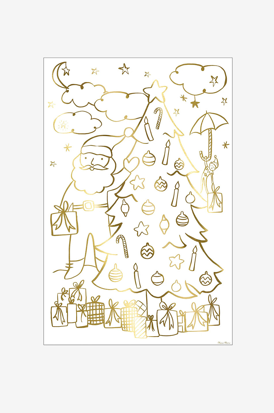 MERI MERI Lot de 2 affiches à colorier Christmas Bébé Incolore 2
