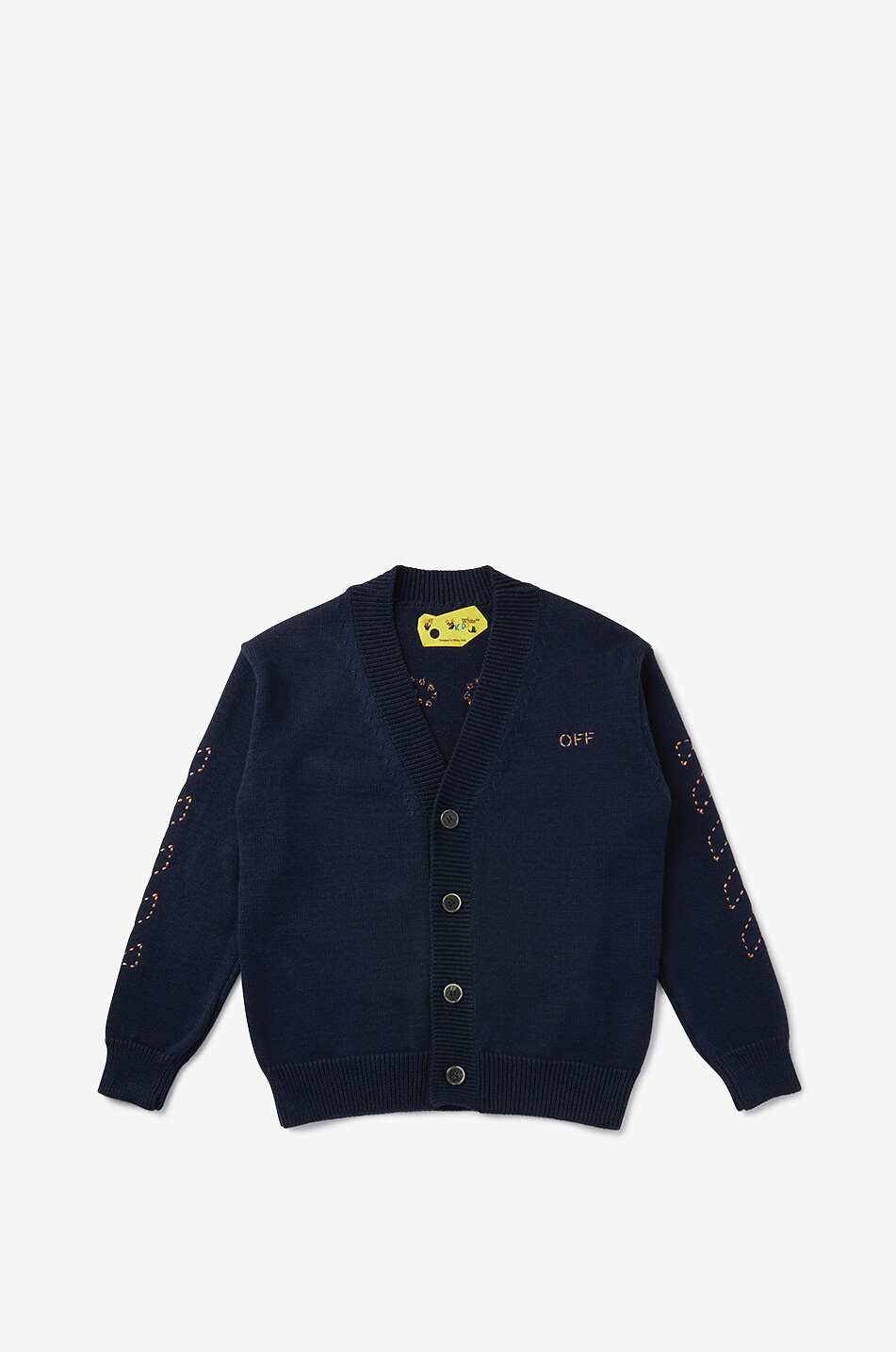 OFF WHITE Cardigan en coton garçon Arrow Garçon BLEU FONCE 1