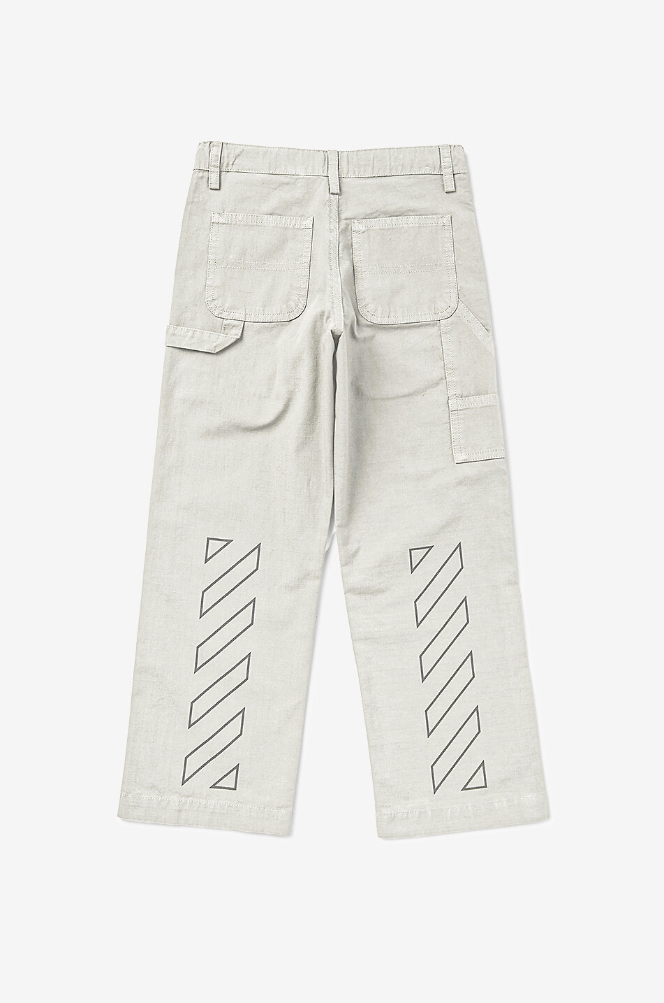 OFF WHITE Pantalon droit en coton garçon Bookish Diag Garçon BLANC CASSE 2