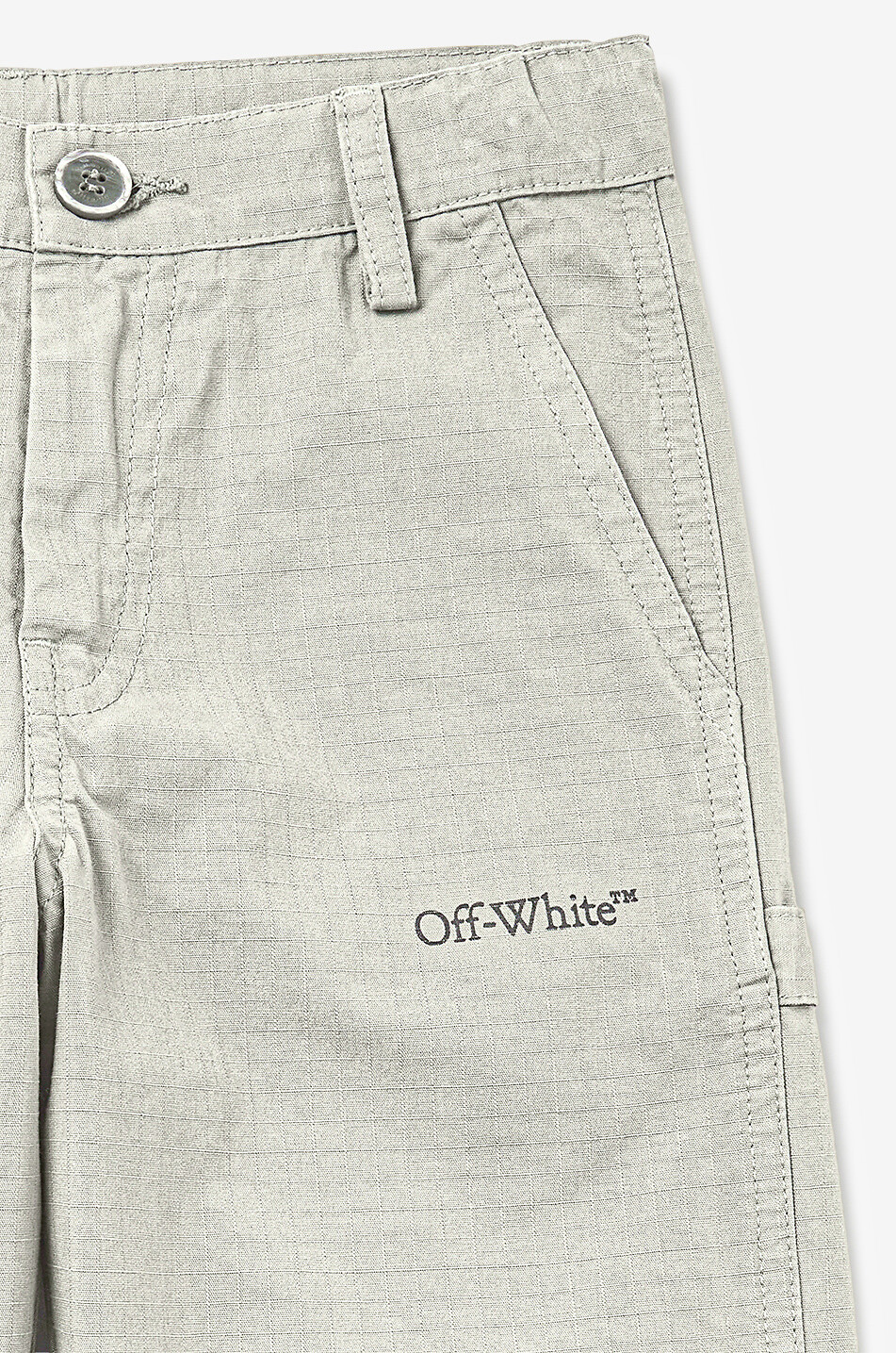 OFF WHITE Pantalon droit en coton garçon Bookish Diag Garçon BLANC CASSE 3