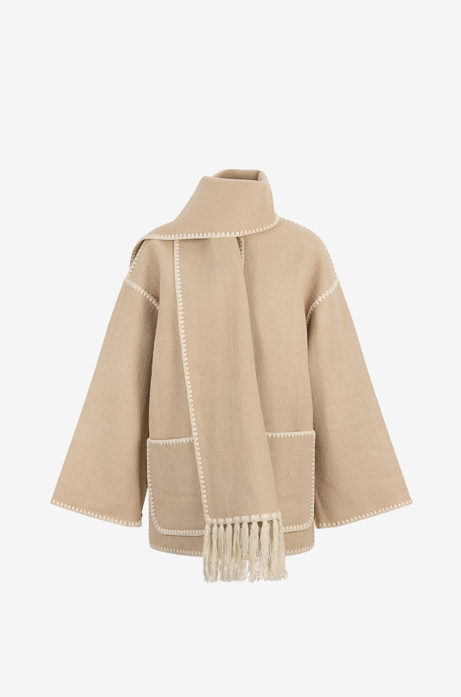 Scarf Coat wool short coat