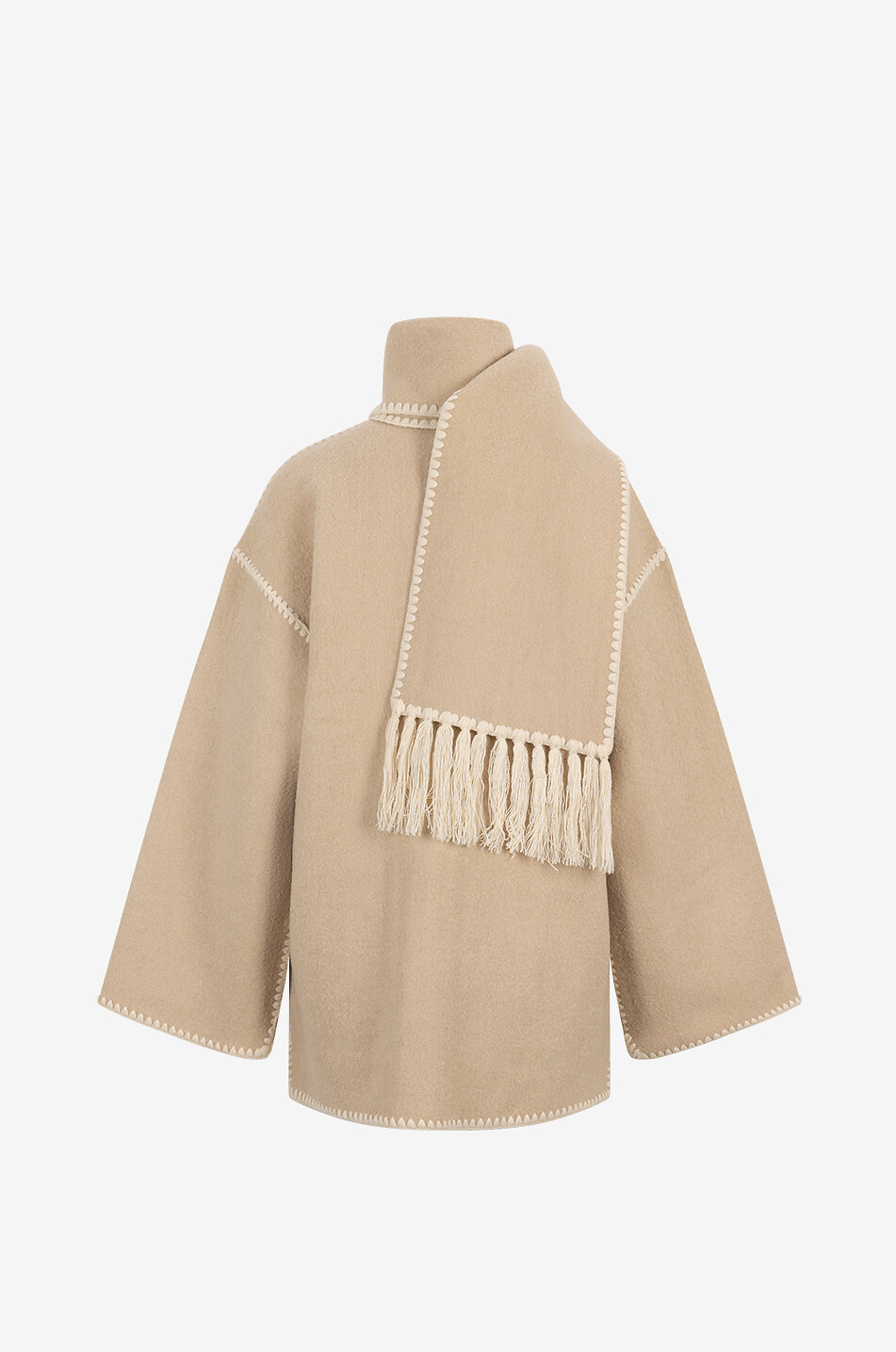 TOTEME Kurzer Mantel aus Wolle Scarf Coat Damen Hellbeige 2
