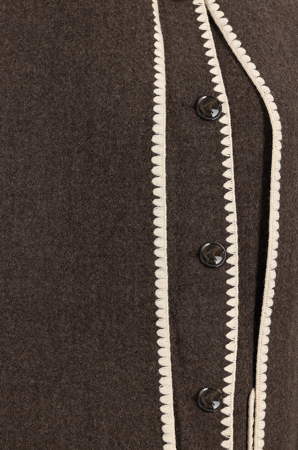 TOTEME Scarf Coat wool short coat Women DARK BROWN 3