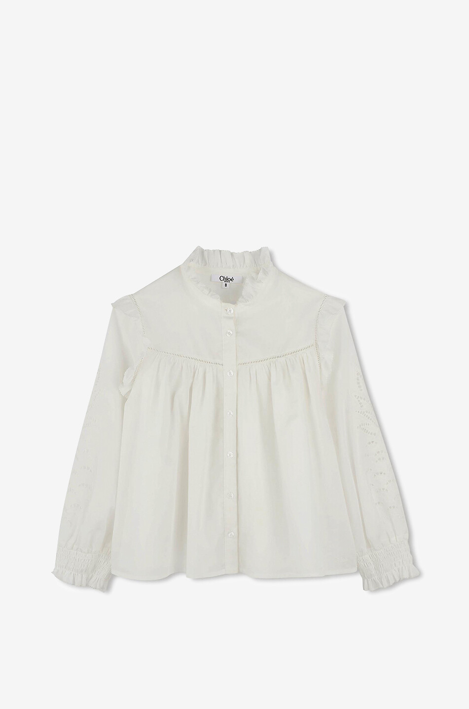 CHLOE Mädchenbluse mit Lochstickereien Ananas Mädchen WEISS 1