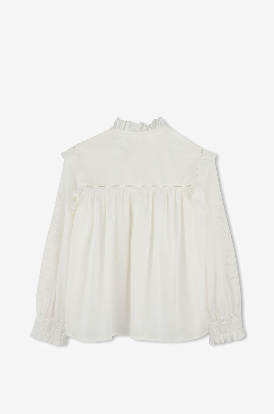 CHLOE Mädchenbluse mit Lochstickereien Ananas Mädchen WEISS 2