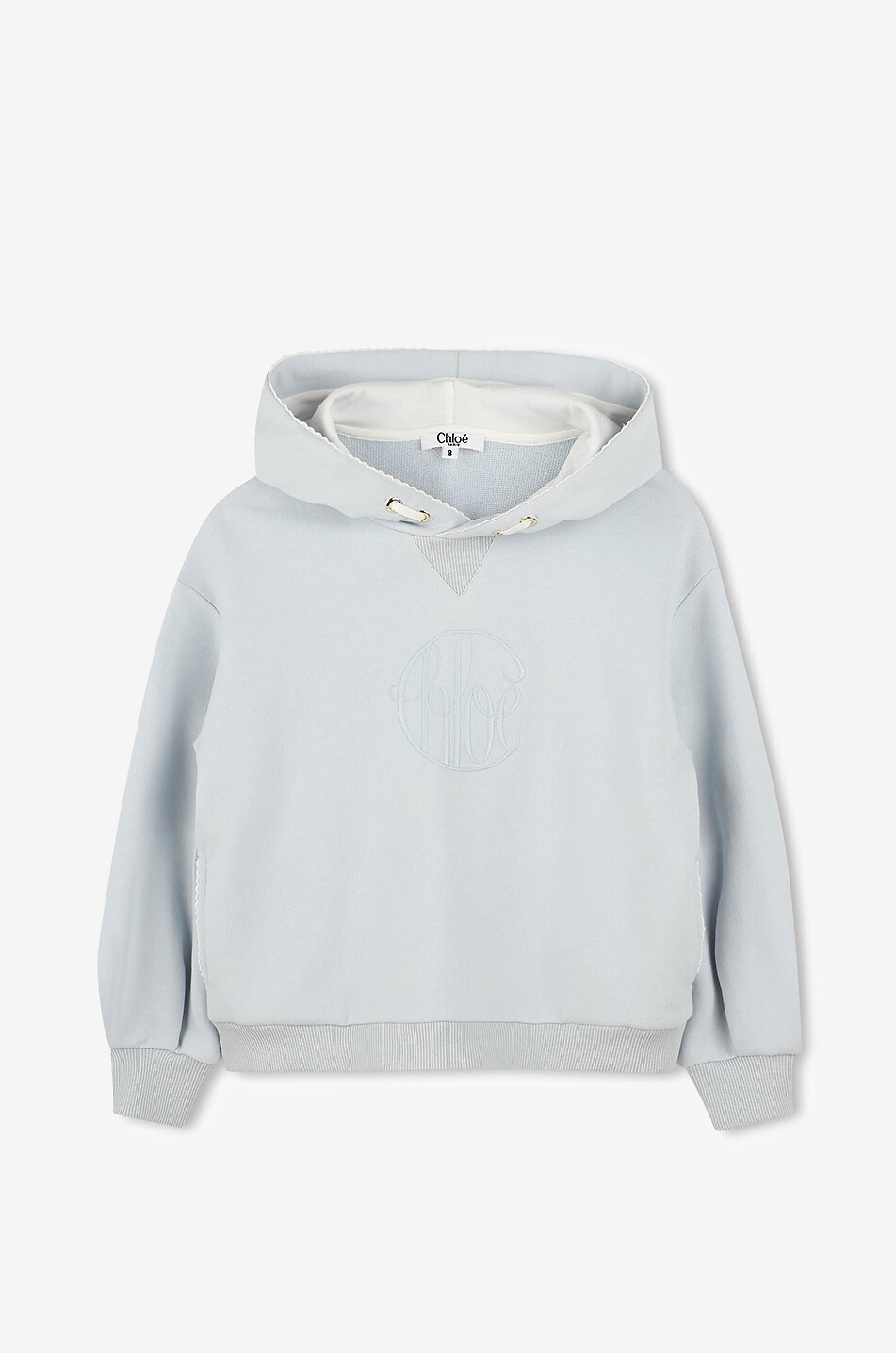 CHLOE Sweat-shirt à capuche festonné fille Chloé Fille BLEU CLAIR 1