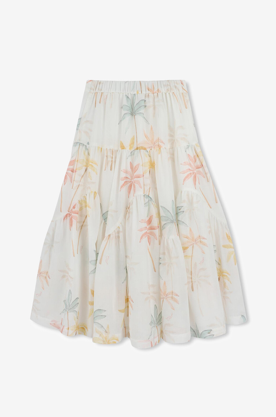CHLOE Jupe à volants étagée longue fille Palmiers Fille MULTICOLORE 2
