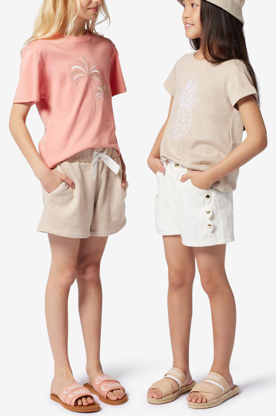 CHLOE Short en molleton fille Ananas Fille Beige Foncé 3