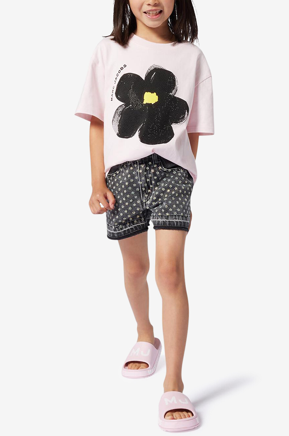 MARC JACOBS Short en denim fille Sparkling Daisies Fille NOIR 3