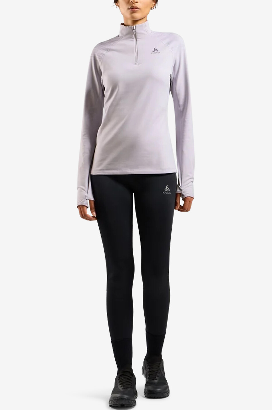 ODLO The AXALP Ceramiwarm mid layer half zip unning vest Women LIGHT PURPLE 3