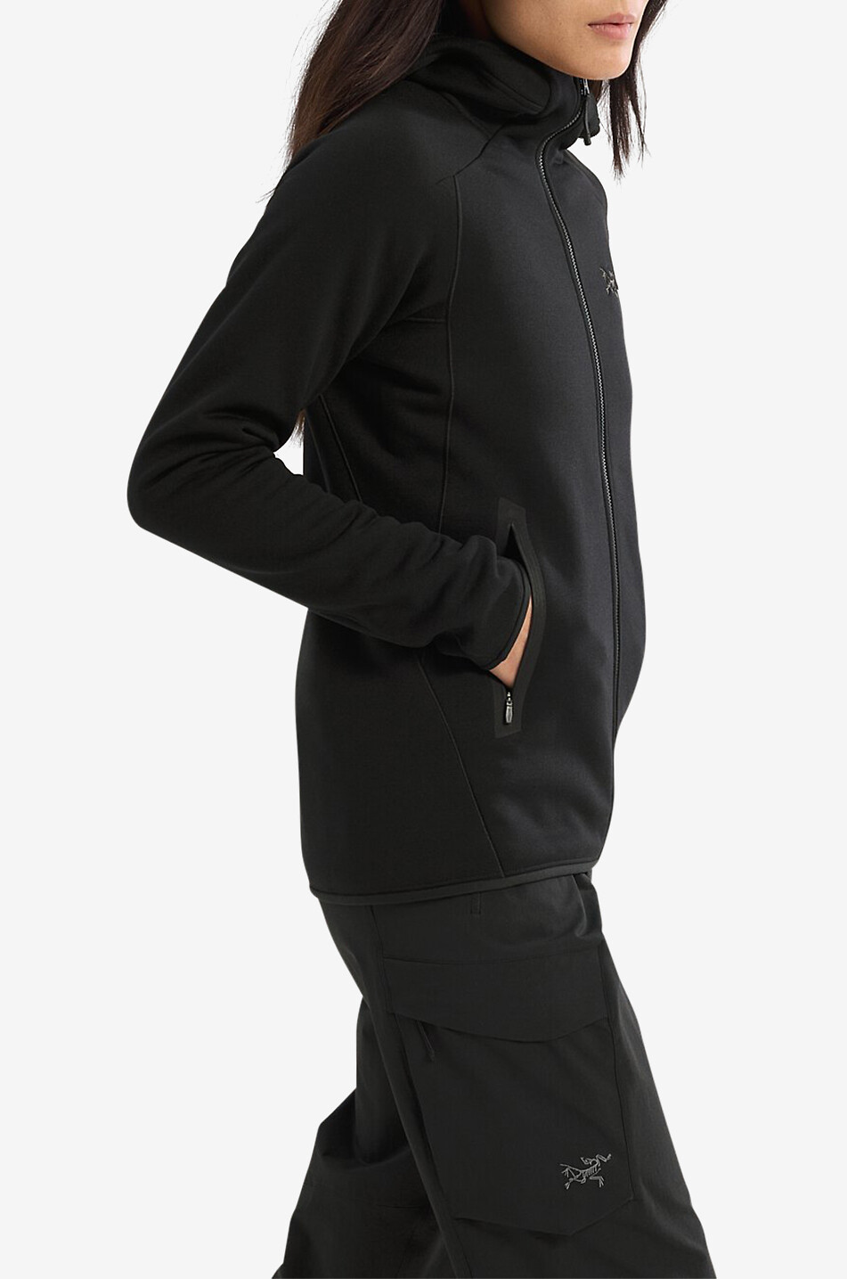 ARC'TERYX Schmale Fleecejacke mit Kapuze Kyanite Hoody Damen SCHWARZ 3