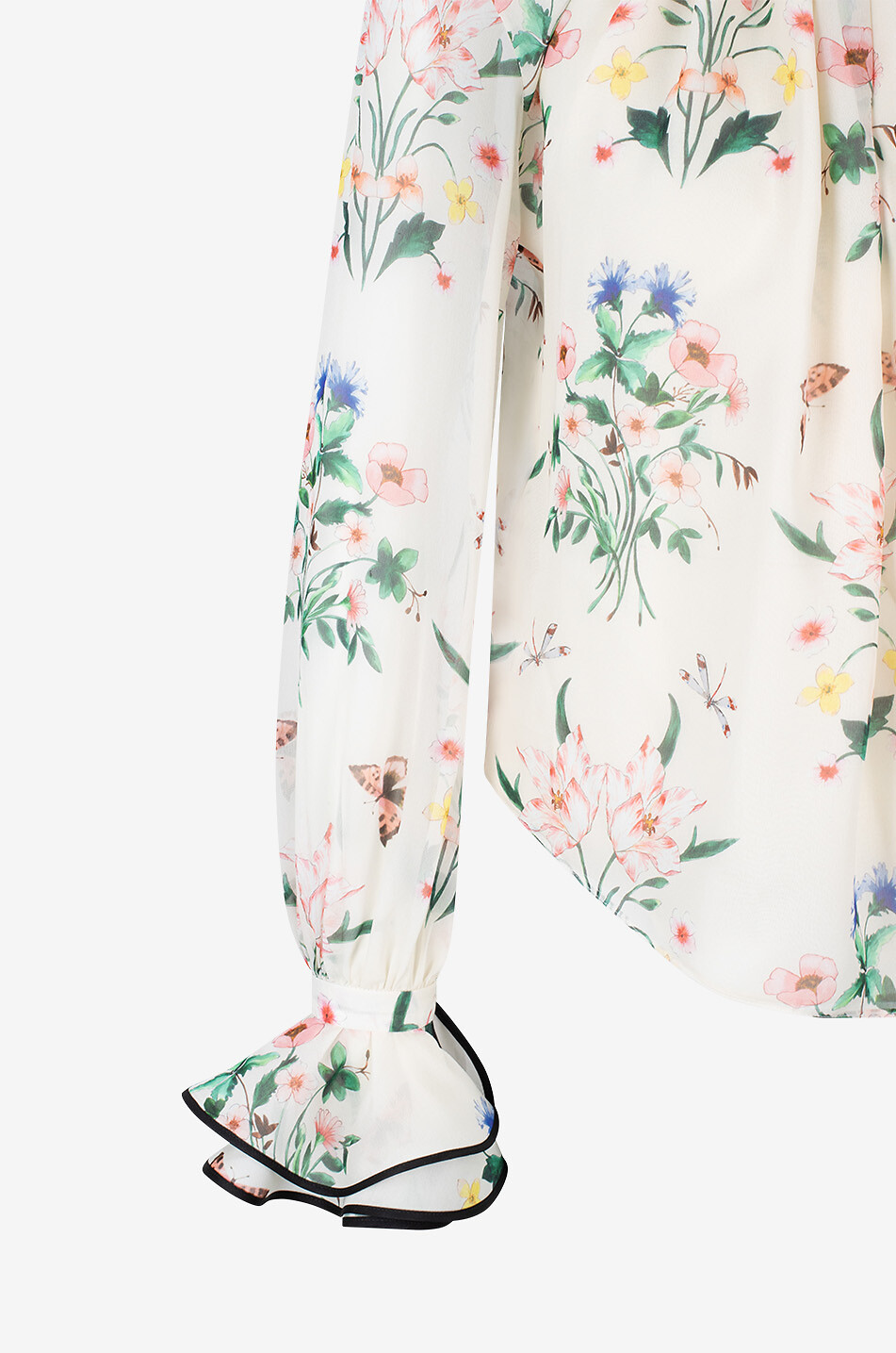 Seidengeorgette-Bluse Botanical