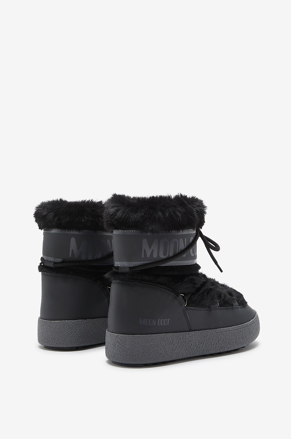 MOON BOOT Ltrack fur effect lace-up snow boots Women BLACK 2