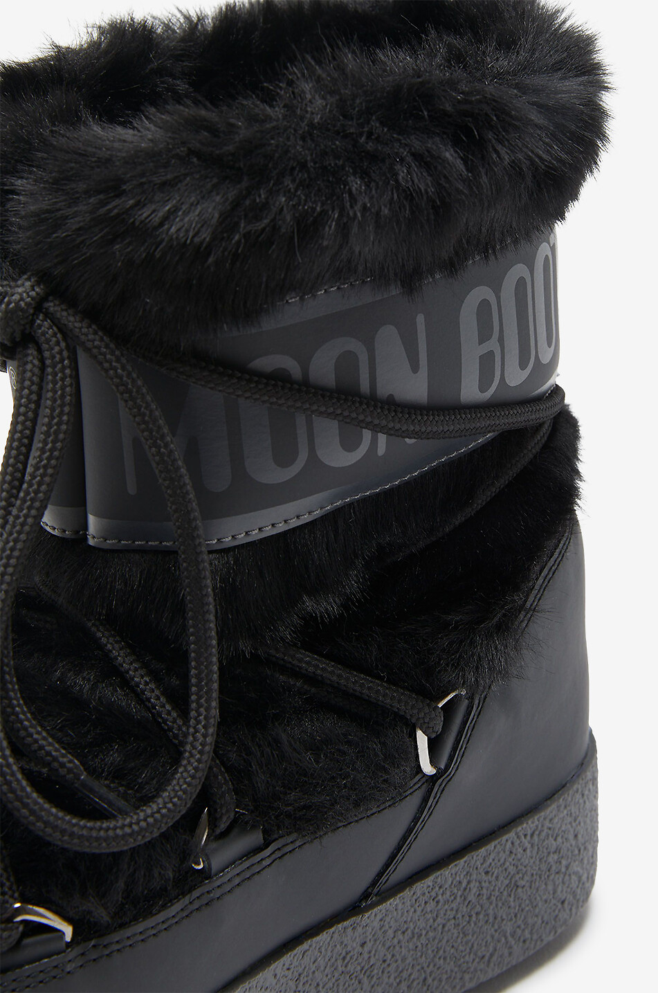 MOON BOOT Ltrack fur effect lace-up snow boots Women BLACK 4
