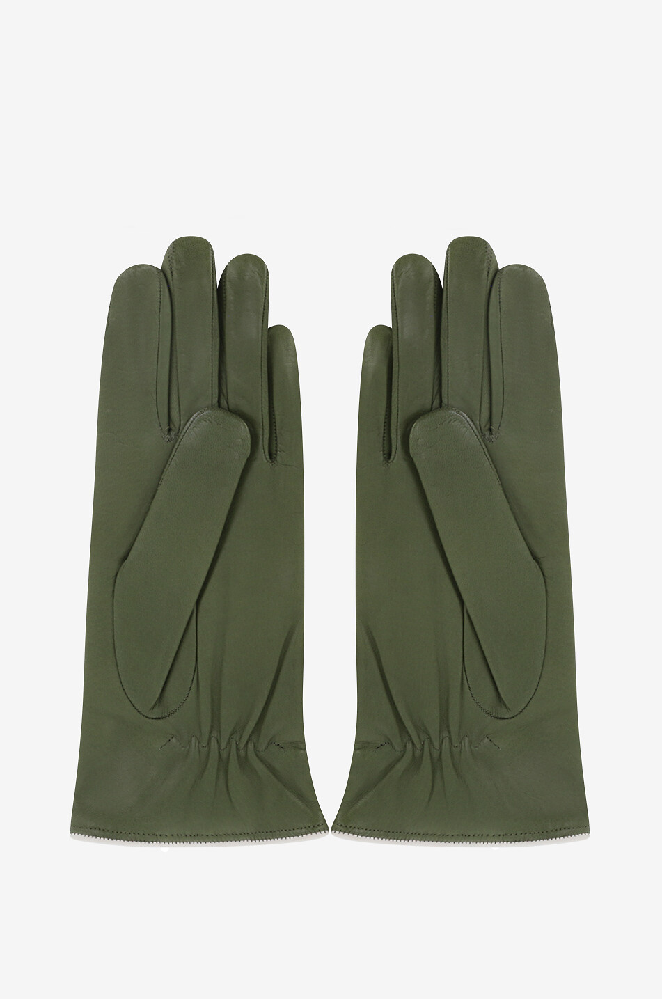 SERMONETA GLOVES Handschuhe aus Leder mit Steppnähten Damen DUNKLES KHAKI 2