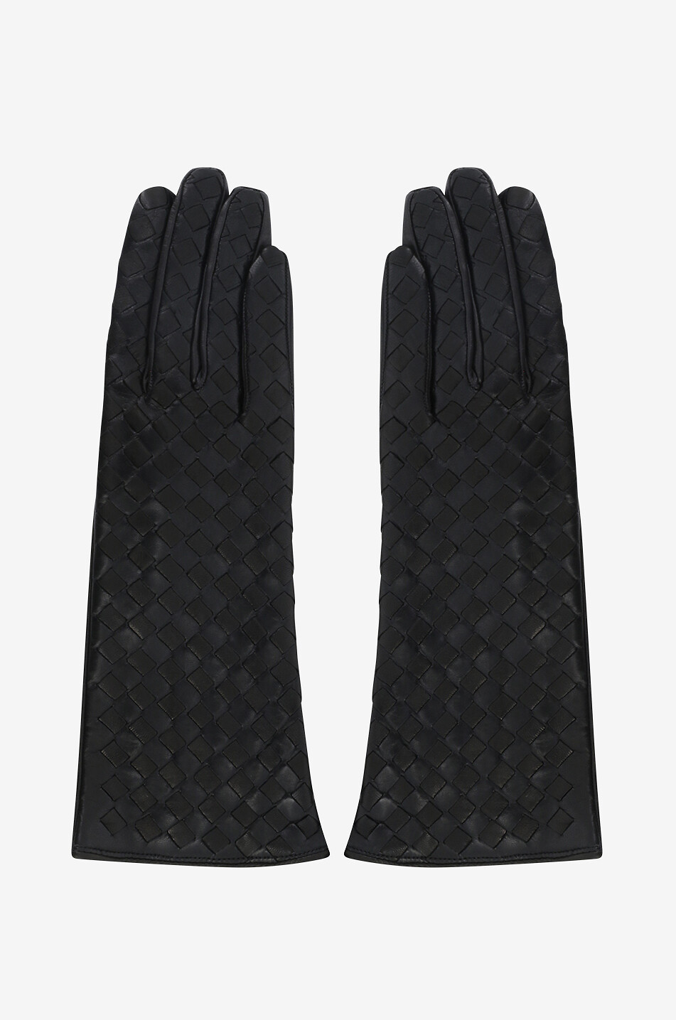 SERMONETA GLOVES Gewebte Handschuhe aus Leder Damen SCHWARZ 1