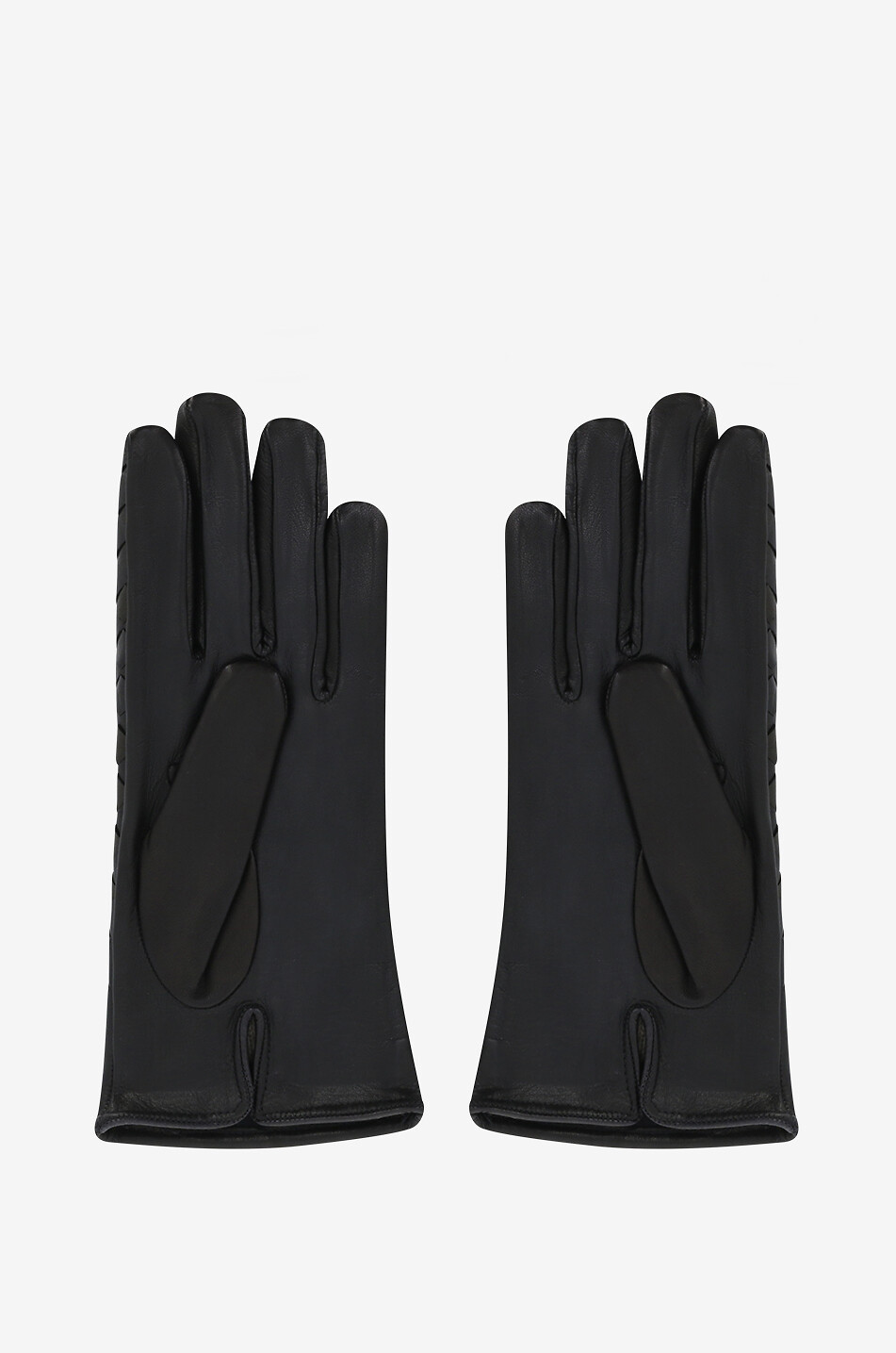 Woven leather gloves - SERMONETA GLOVES - BLACK - Bongénie