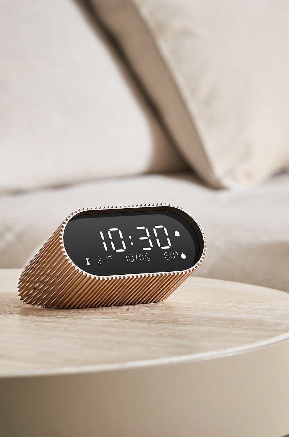 COMPUTERWORKS LCD-Wecker mit Temperatur- und Luftfeuchtigkeitsanzeige Lexon Ray Clock Haus GOLDEN 3