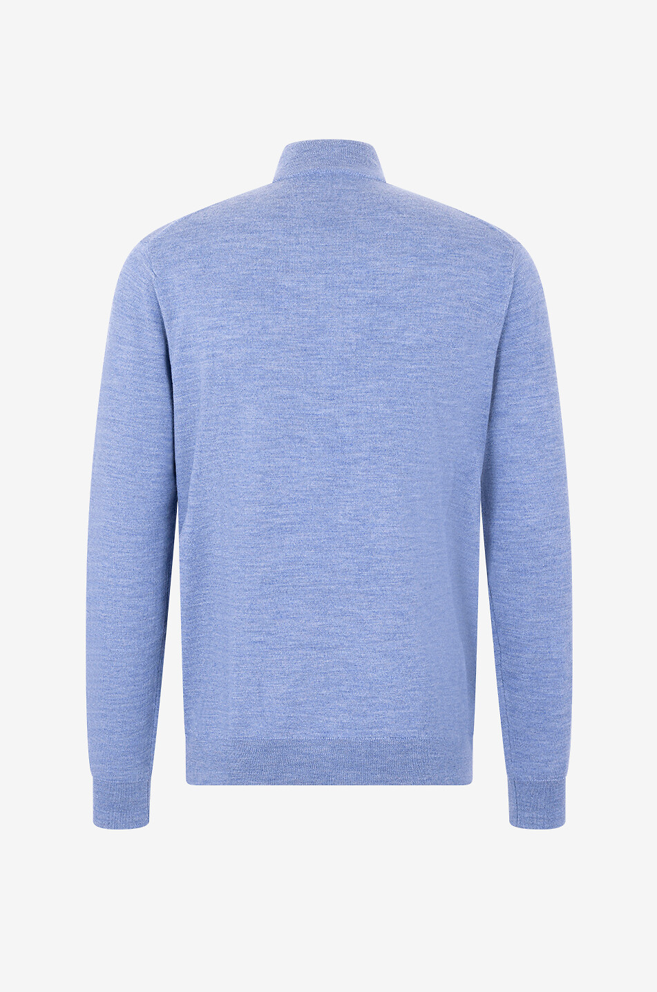 BONGÉNIE Wollpullover mit Stehkragen mit Reissverschluss Herren MITTELBLAU 2