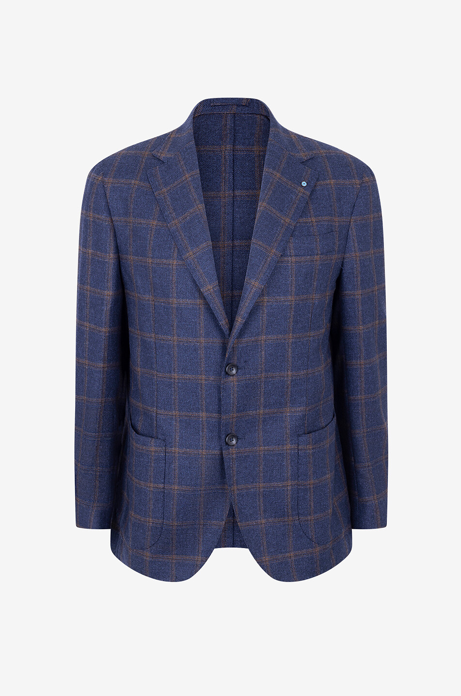 GIAMPAOLO Blazer en laine d'alpaga et cachemire à carreaux Leuca Homme BLEU MOYEN 1