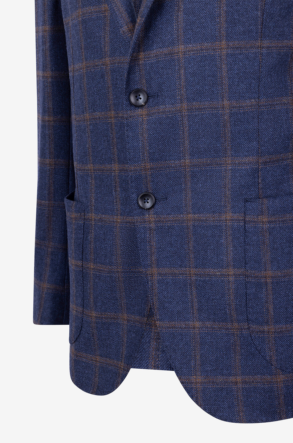 GIAMPAOLO Blazer en laine d'alpaga et cachemire à carreaux Leuca Homme BLEU MOYEN 3