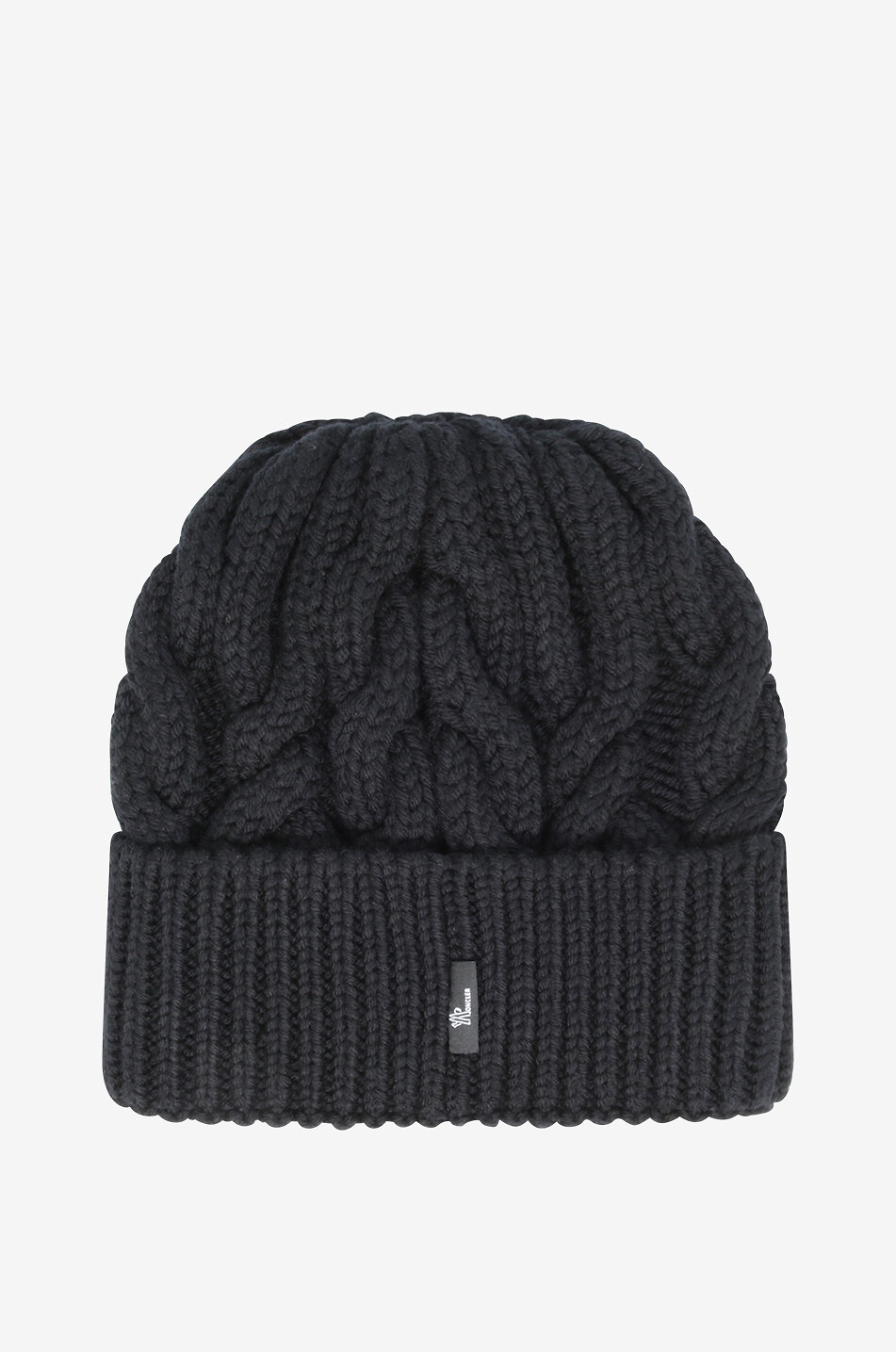 MONCLER GRENOBLE Après-Ski cable-knit virgin wool beanie with logo patch Women BLACK 2