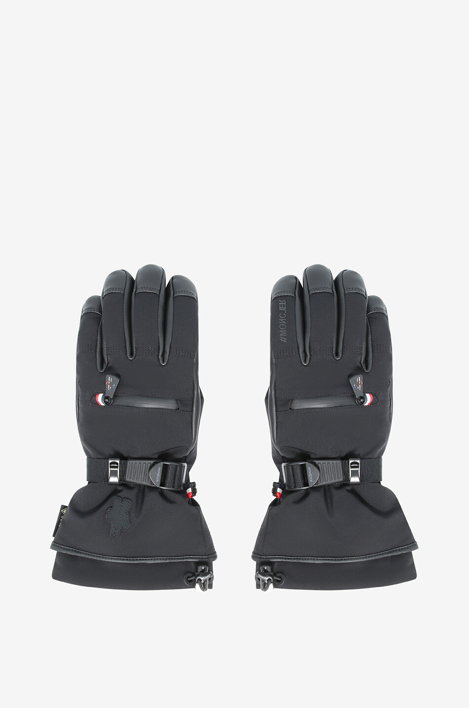 Nylon and leather padded ski gloves