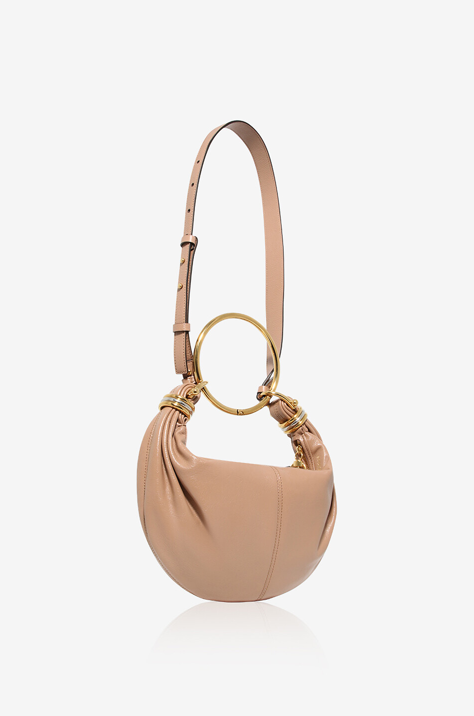 CHLOE Bracelet Hobo Small grained leather handbag Women PINK 2