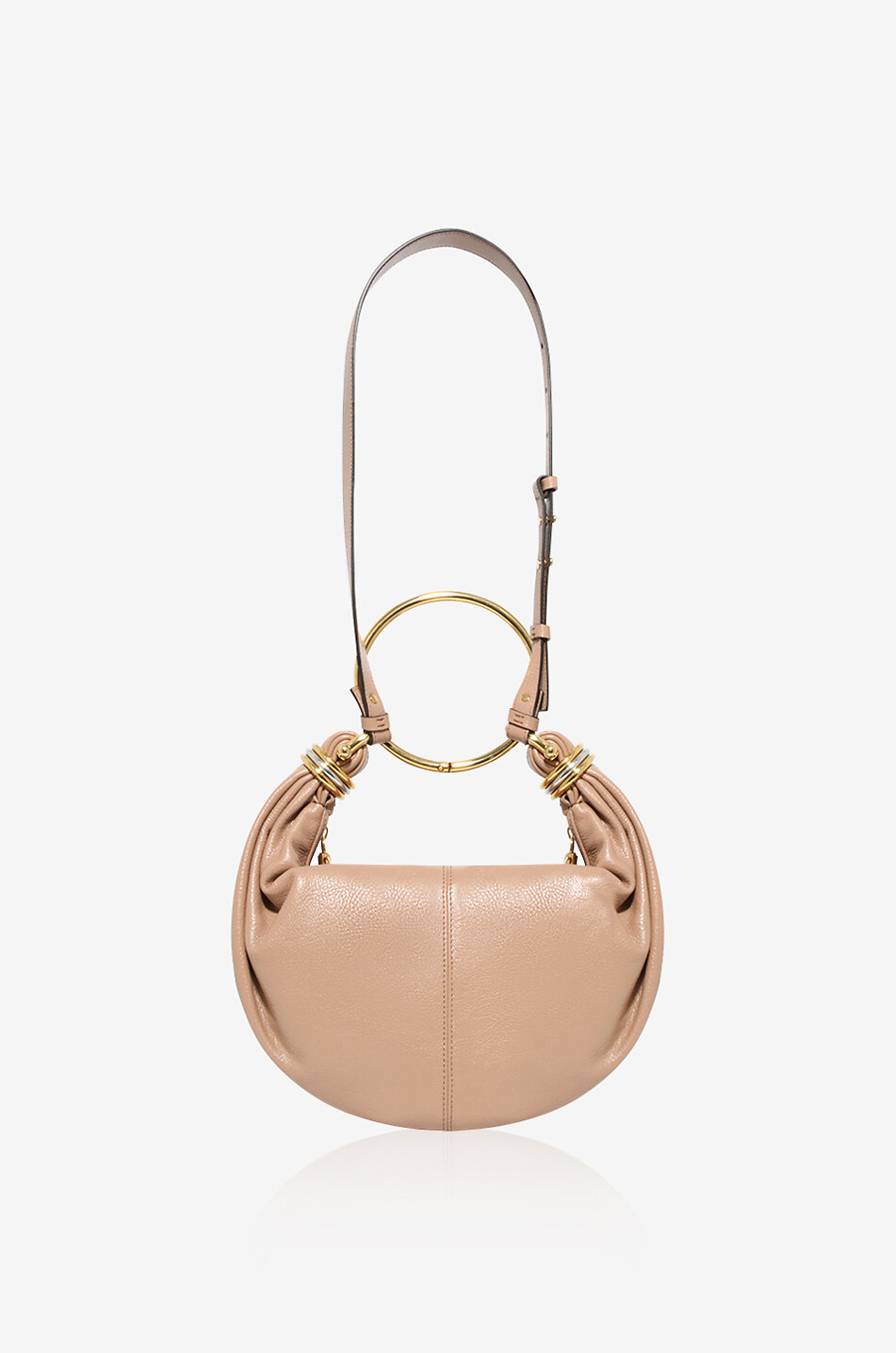 CHLOE Bracelet Hobo Small grained leather handbag Women PINK 7
