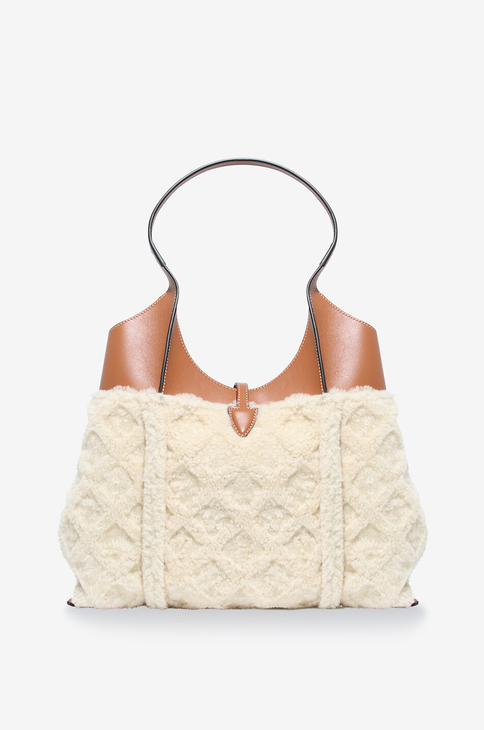 Shopper aus Leder und Shearling T Timeless Medium