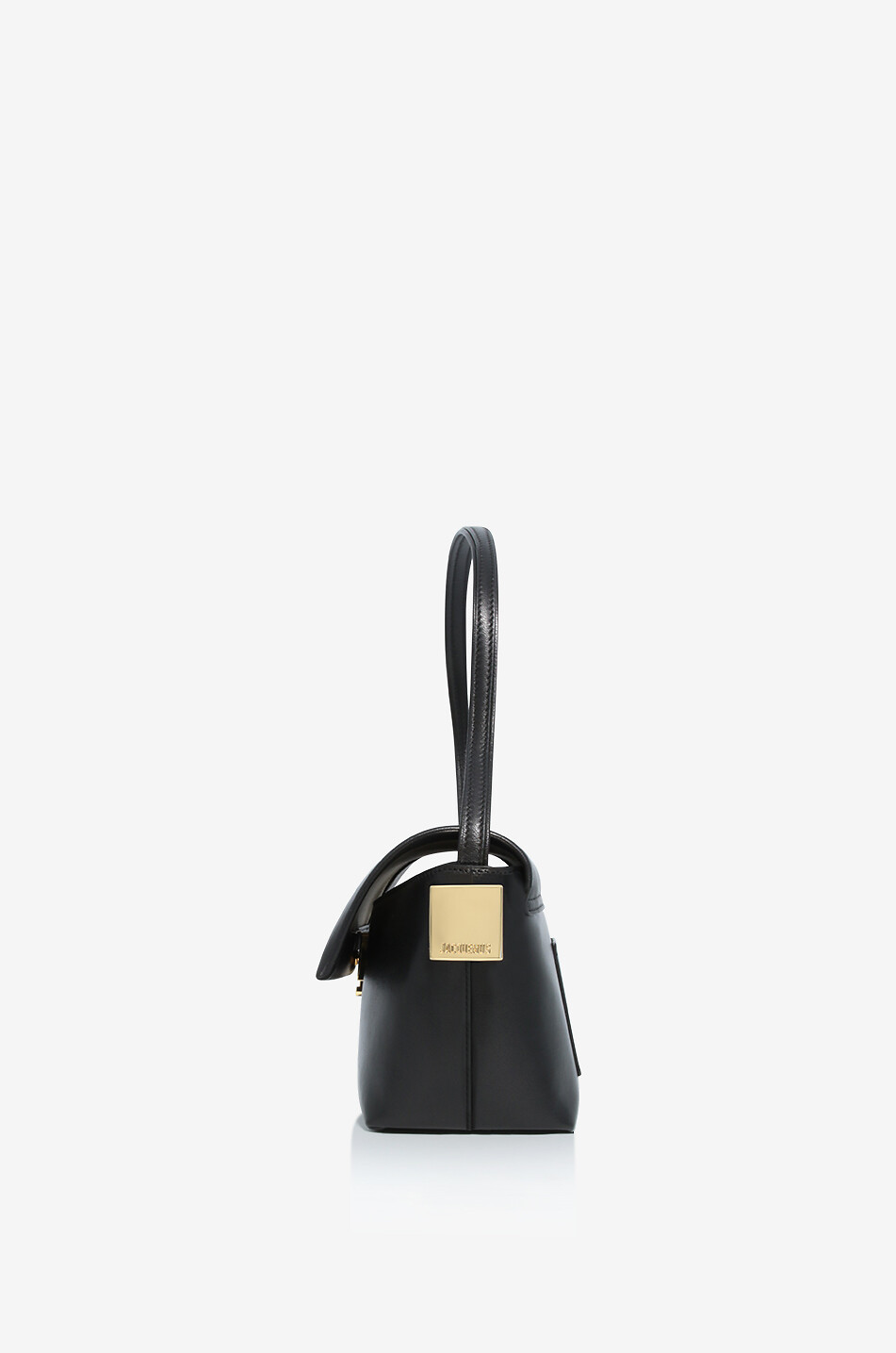 JACQUEMUS Sac porté épaule en cuir nappa Le Rond Carré Femme NOIR 4