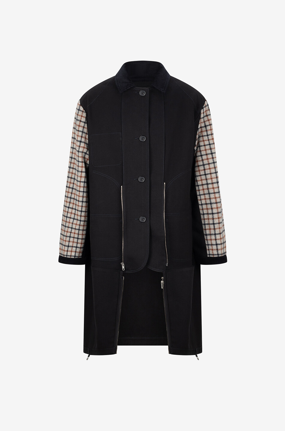 MAISON MARGIELA Flannel and gabardine convertible reversible coat-jacket Men BLACK 5