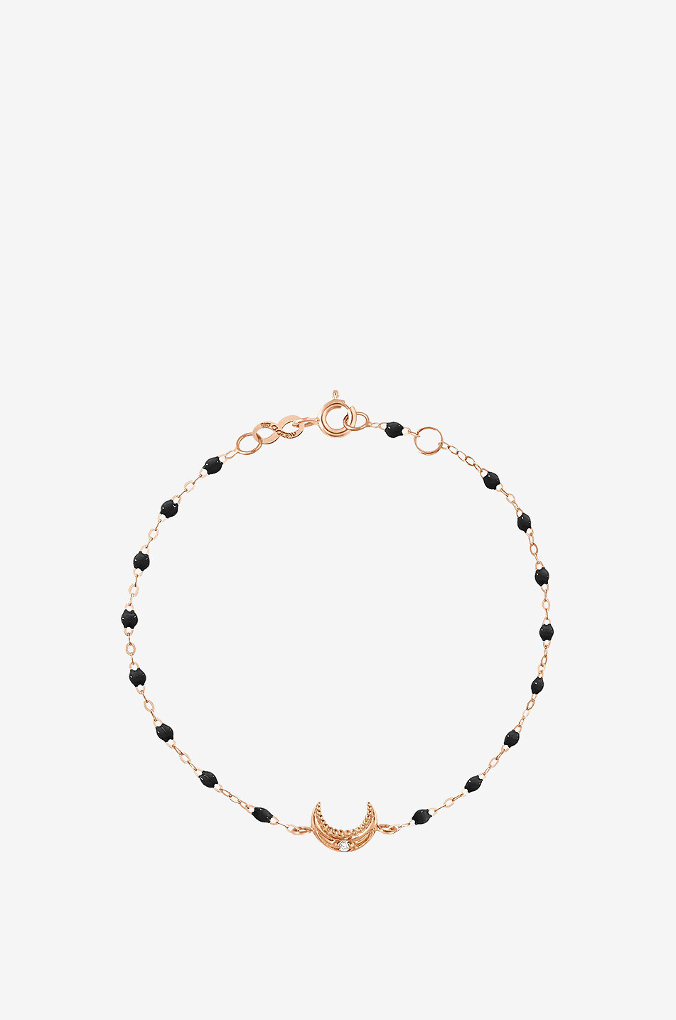 GIGI CLOZEAU Roségold-Armband mit Harzperlen und Diamant Lune Noir - 17 cm Damen SCHWARZ 1