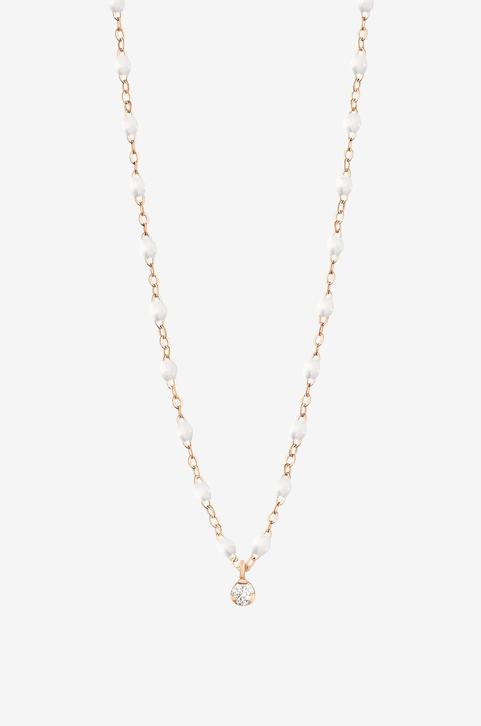 Collier en or rose et résine orné d'un diamant Classique Gigi Suprême Blanc