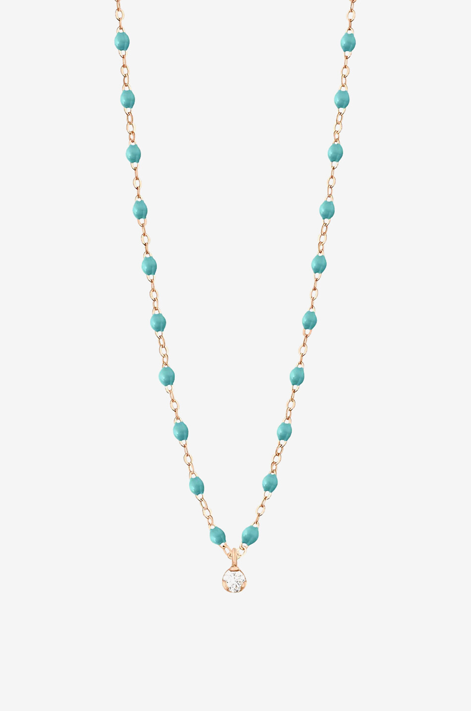 GIGI CLOZEAU Roségold-Halskette mit Harz und Damanten Classique Gigi Suprême Turquoise Damen BLAU 1