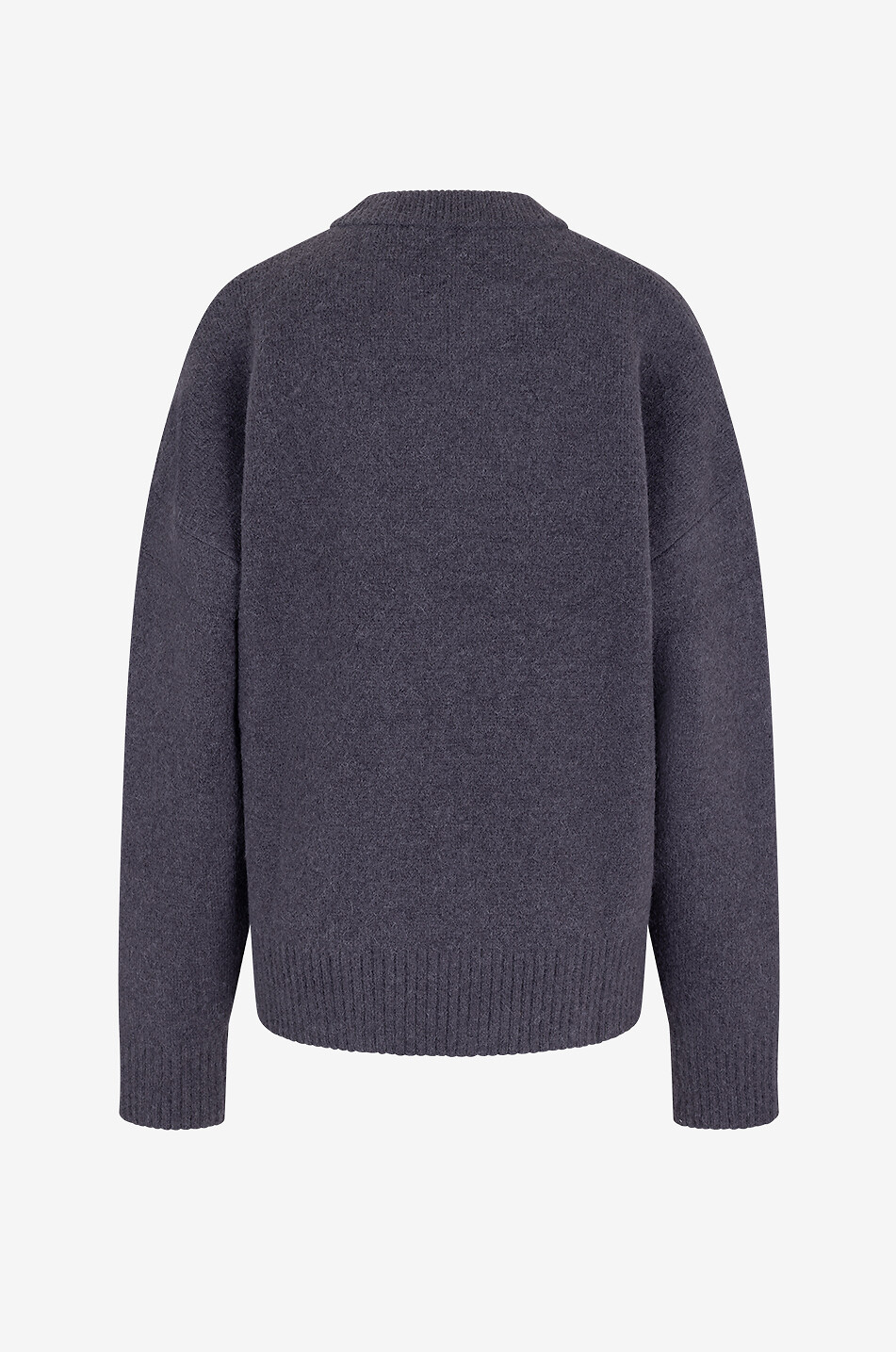 AMI Pull oversize en alpaga mélangé à col rond Ami de Coeur Femme GRIS FONCÉ 2