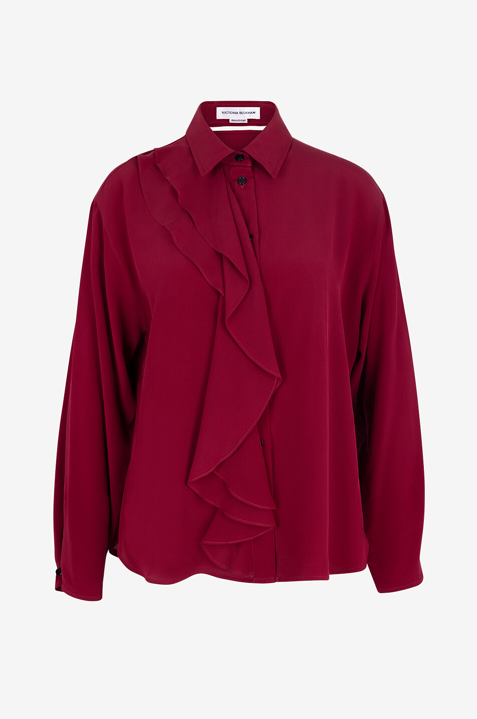 Blouse en soie à volant