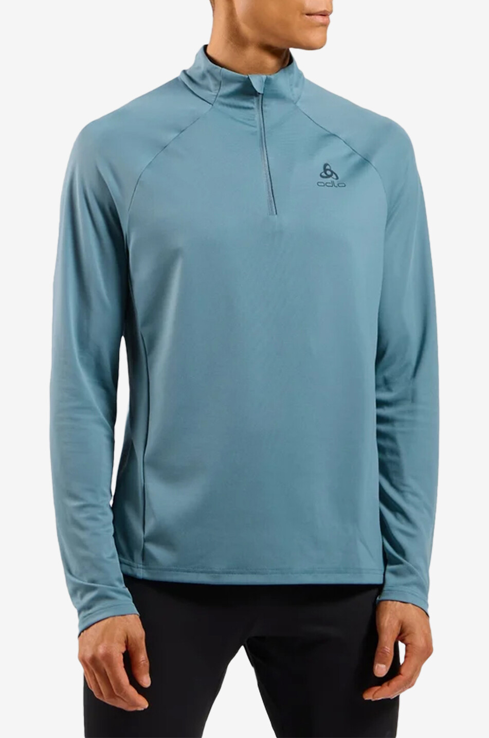 ODLO Gilet de running The Essential Ceramiwarm mid layer half ziP Homme BLEU FONCE 3