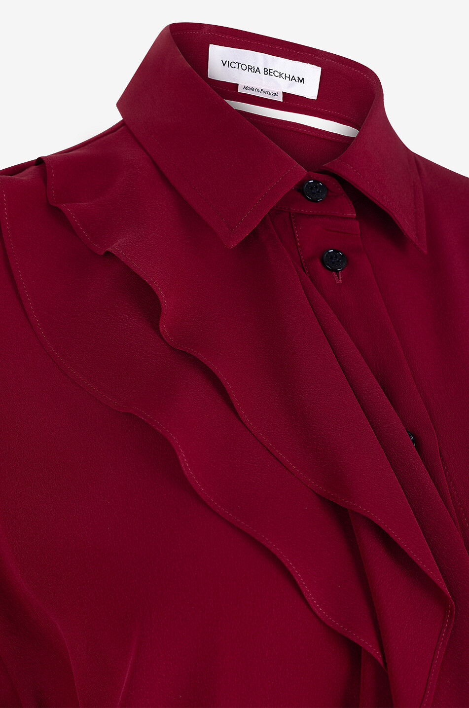 VICTORIA BECKHAM Seidenbluse mit Rüsche Damen ROT 3