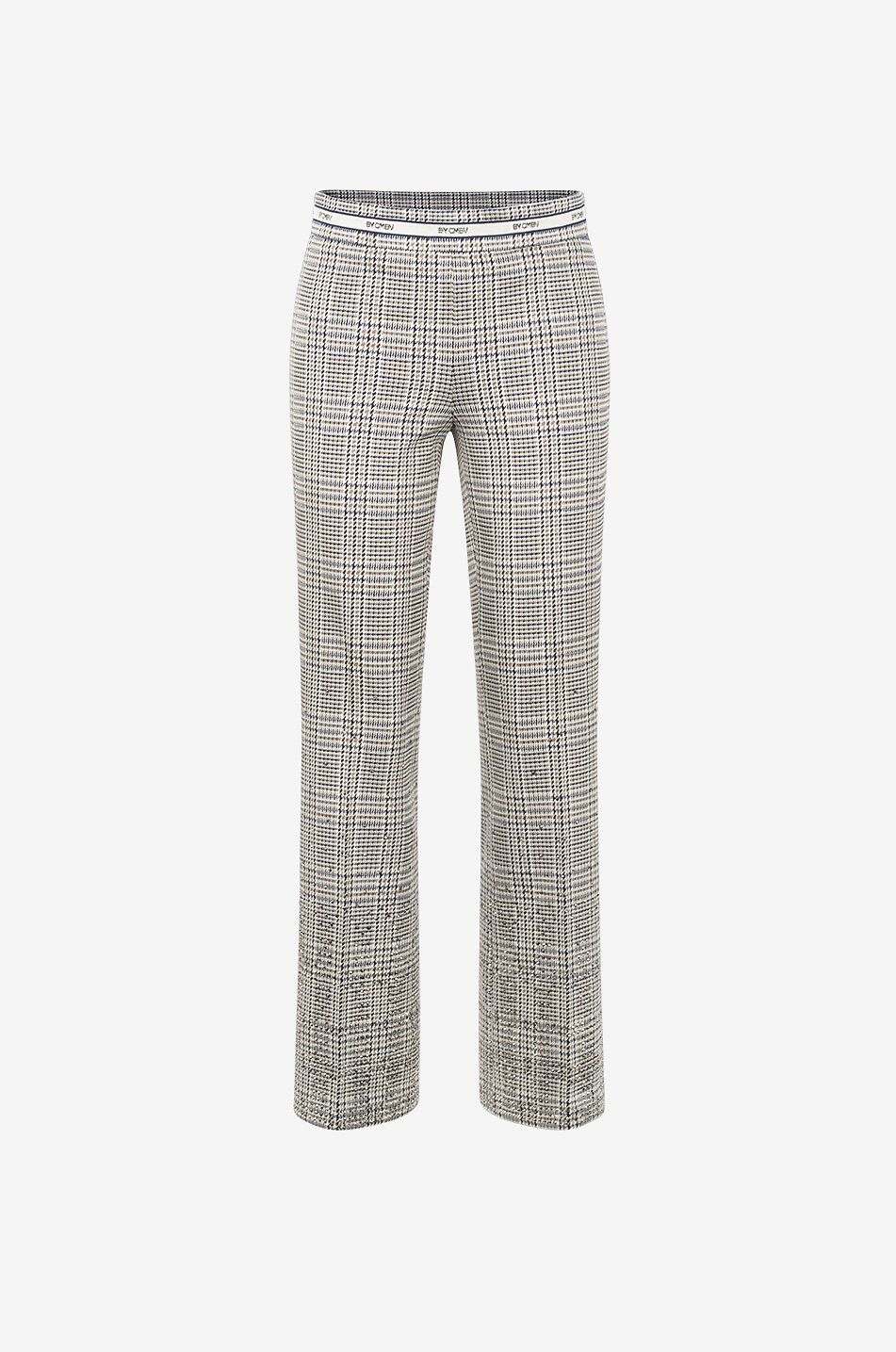 Faith studded checked straight-leg trousers