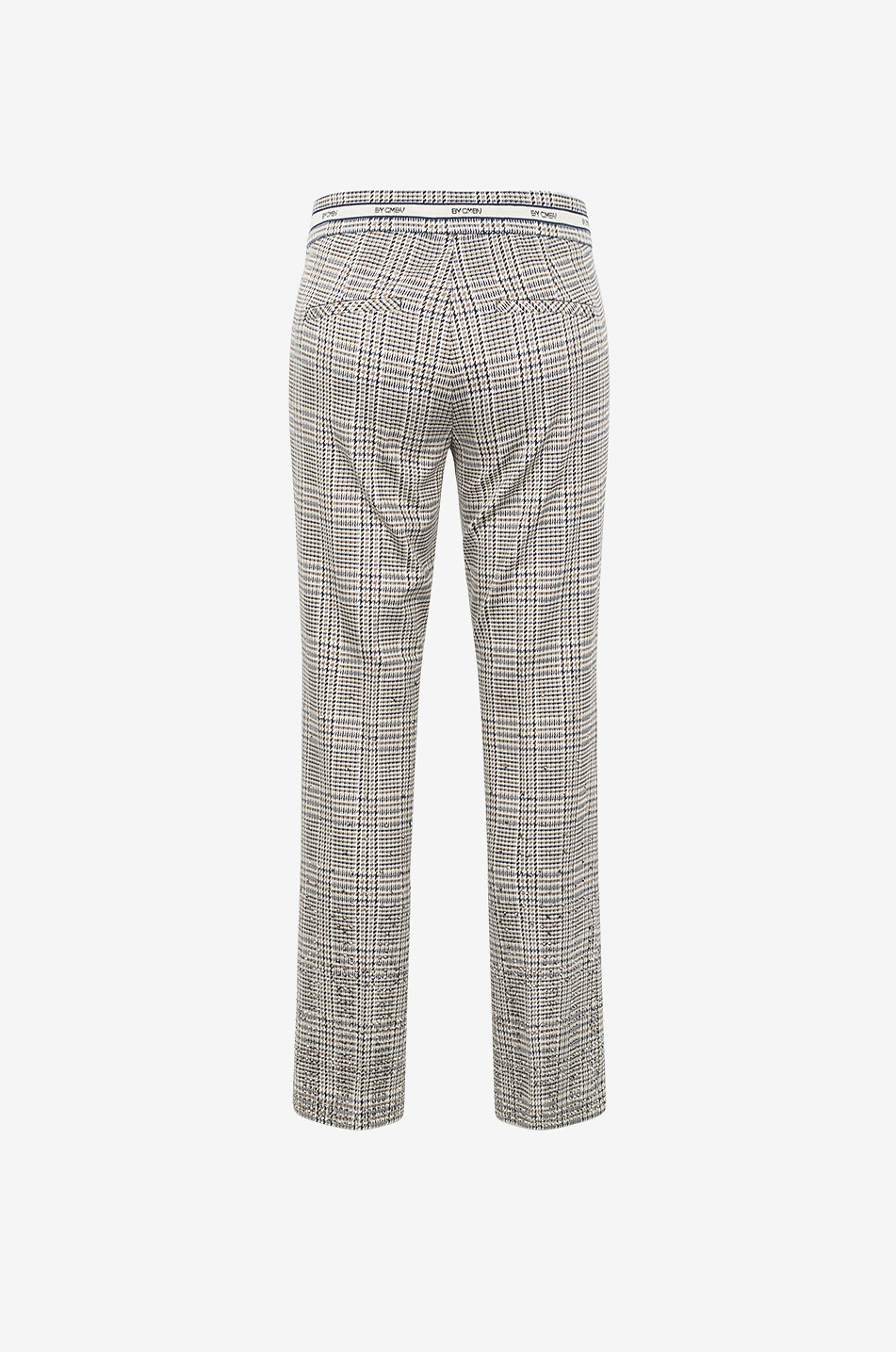 Faith studded checked straight-leg trousers