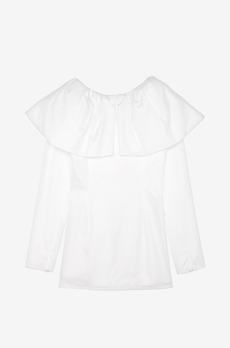 LIBEROWE Baxter poplin shirt with ruffle collar Women WHITE 2