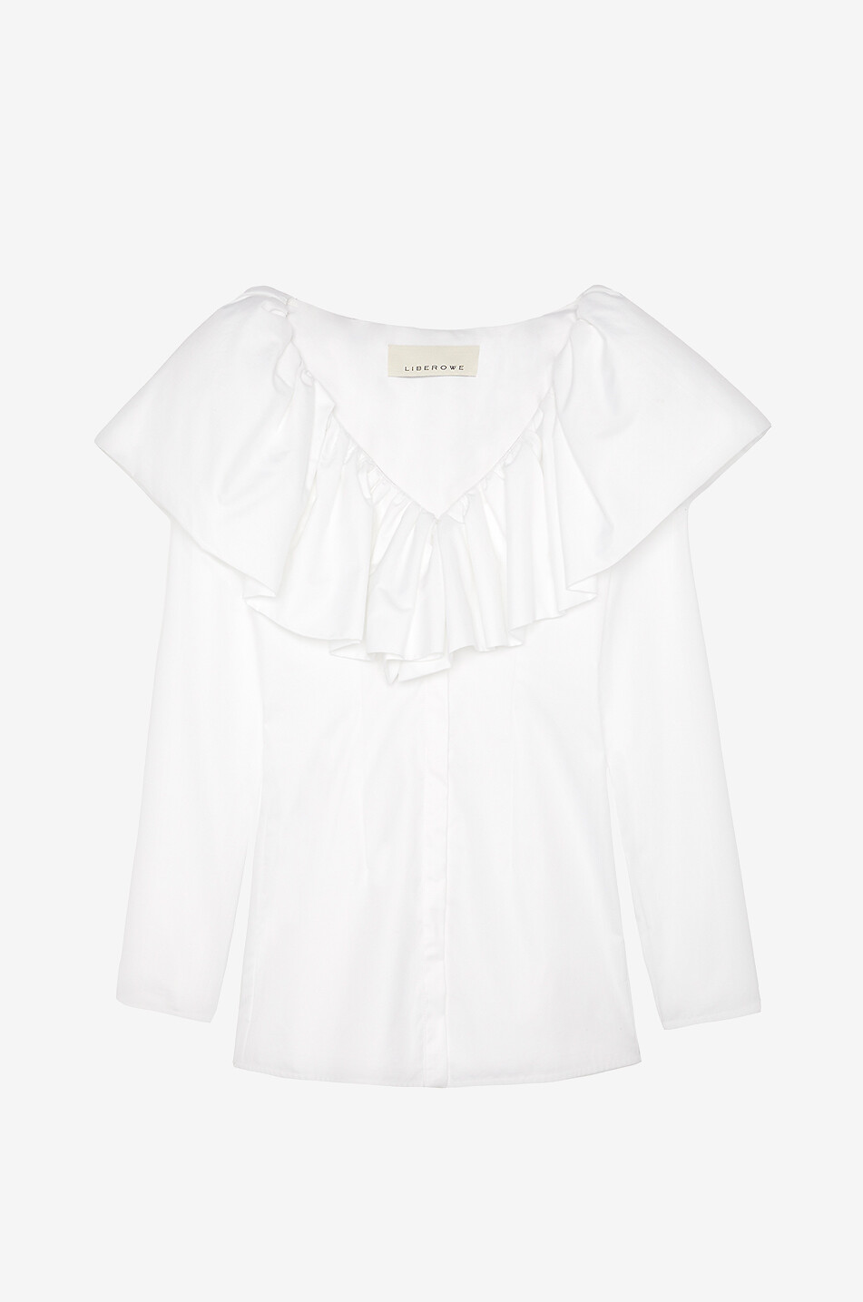 LIBEROWE Baxter poplin shirt with ruffle collar Women WHITE 1